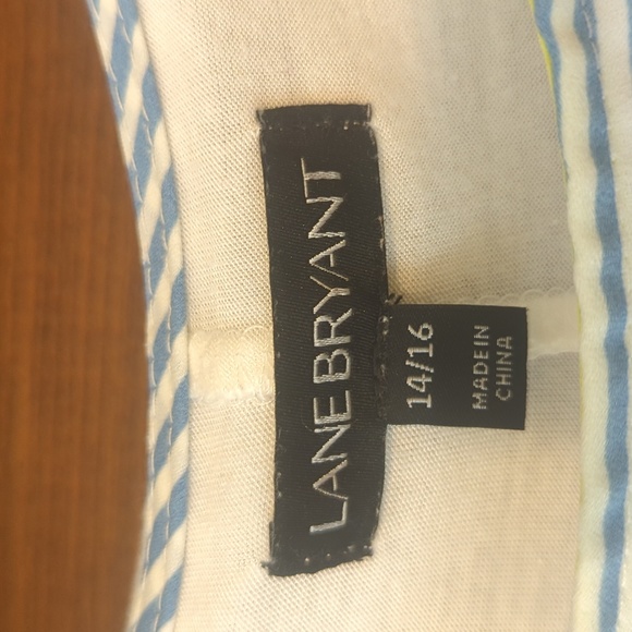 Lane Bryant 14/16 flowy dress top in blue and yellow - Picture 2 of 5